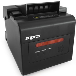 Approx appPOS80ALARM Impresora de Tickets Térmica, Ancho Papel 58 y 80mm, USB-RS232-LAN-RJ11, Negra